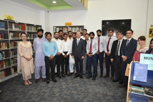 H.E. Ambassador of Japan in a group photo with students of Japanese Language at NUTECH